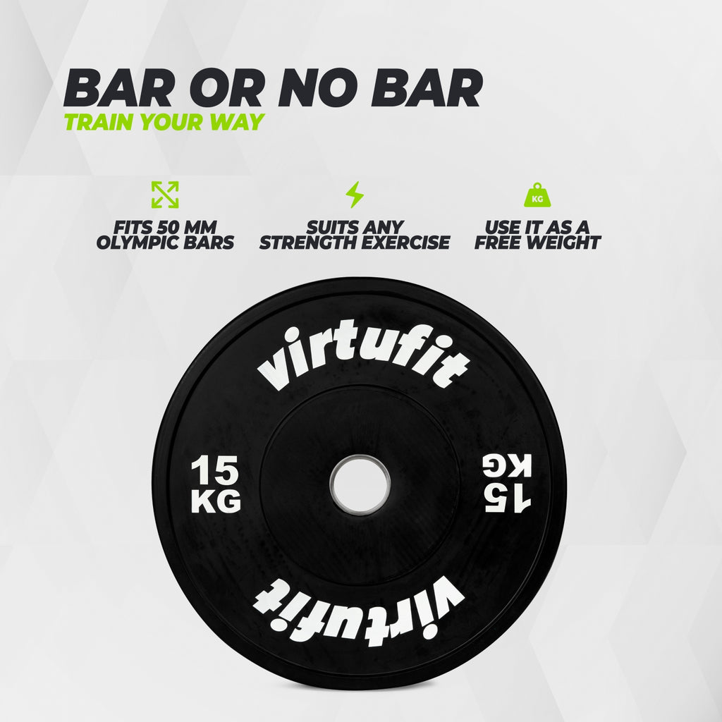 VirtuFit Bumper Plate - Olympische Halterschijf van Rubber - 50 mm - 15 kg