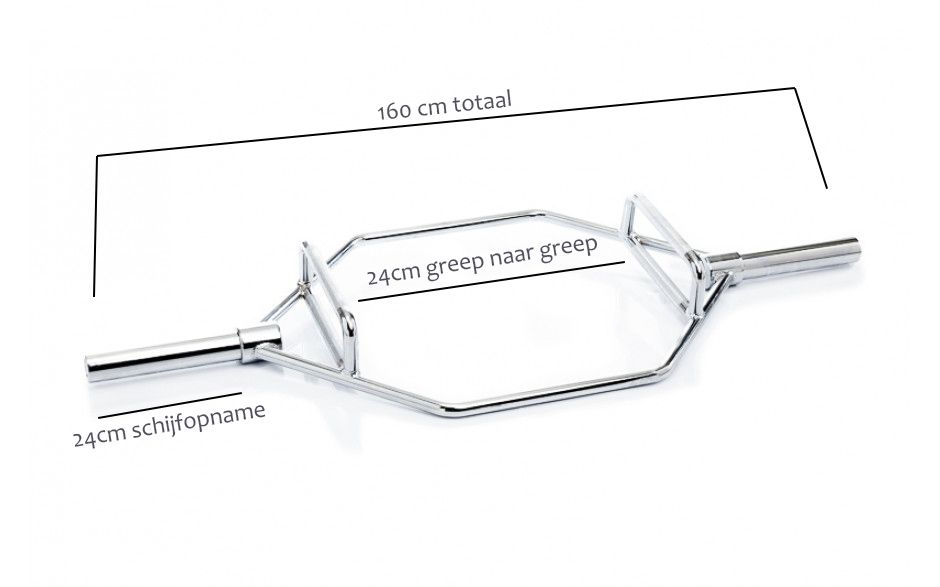 Muscle Power Olympische Hex Bar - Shrug Bar - Trap Bar - 160 cm - In gebruik
