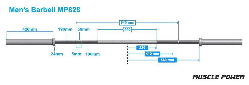 Muscle Power Olympische Crossfit Bar - Zwart/Chroom - 220 cm - Afbeelding 8