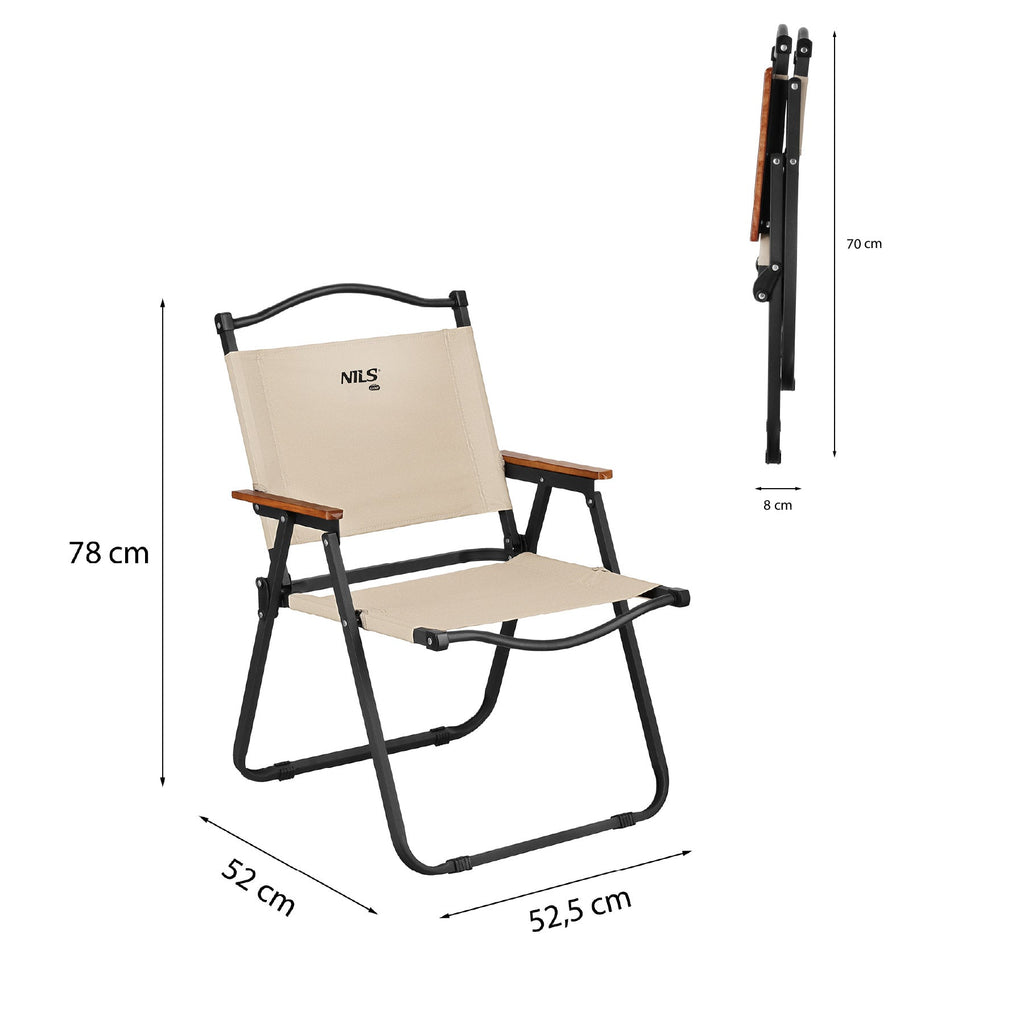 NILS Camp Opvouwbare Campingstoel - Beige - Afbeelding 5