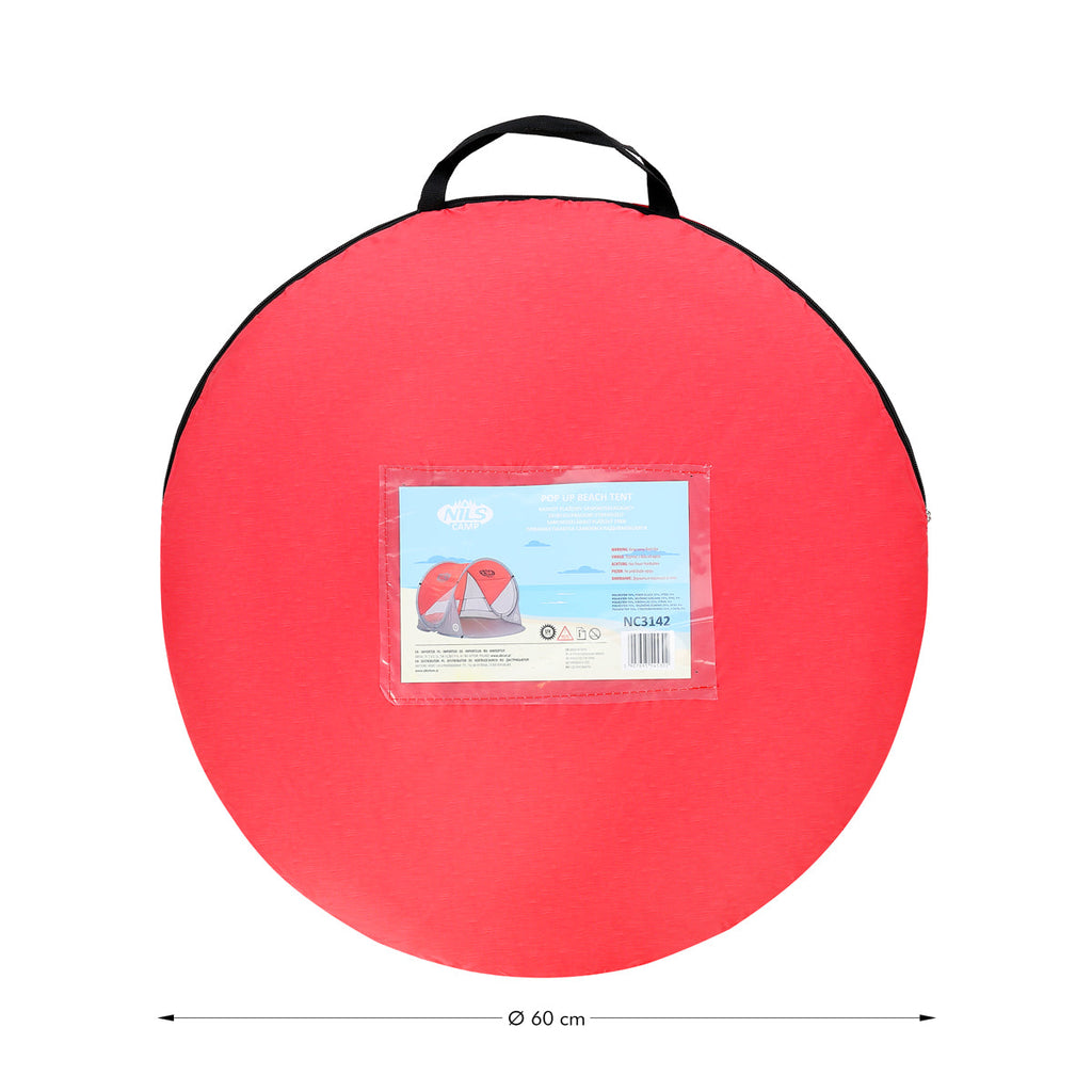NILS Camp Pop-up Strandtent - Rood/Grijs - Afbeelding 6