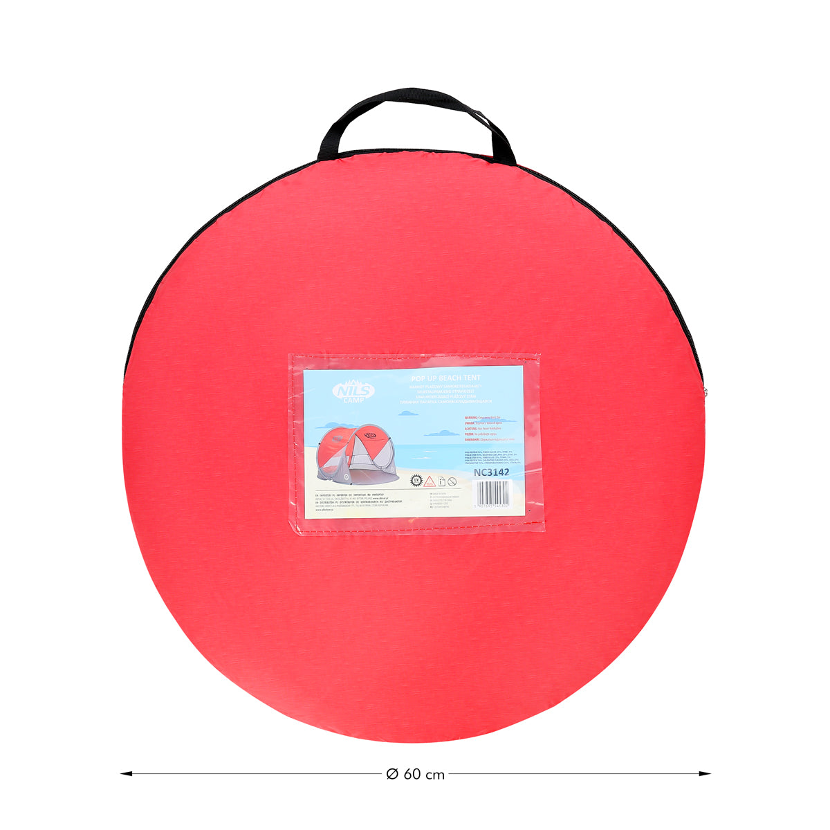 NILS Camp Pop-up Strandtent - Rood/Grijs - Afbeelding 6