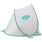 NILS Camp Pop-up Strandtent - Grijs/Turquoise - In gebruik