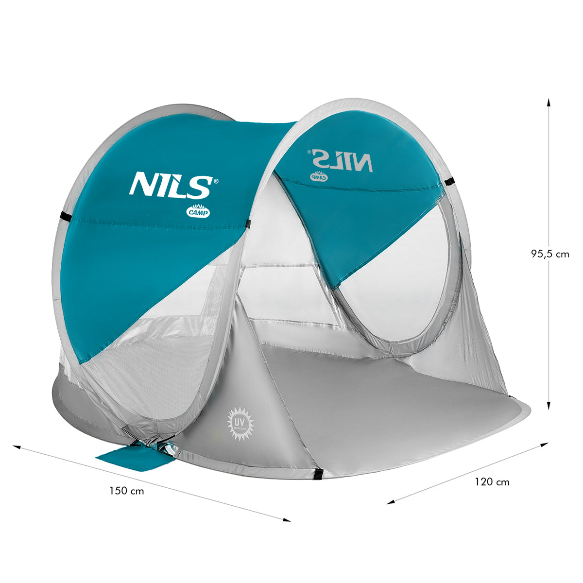 NILS Camp Pop-up Strandtent - Blauw/Grijs - Afbeelding 5