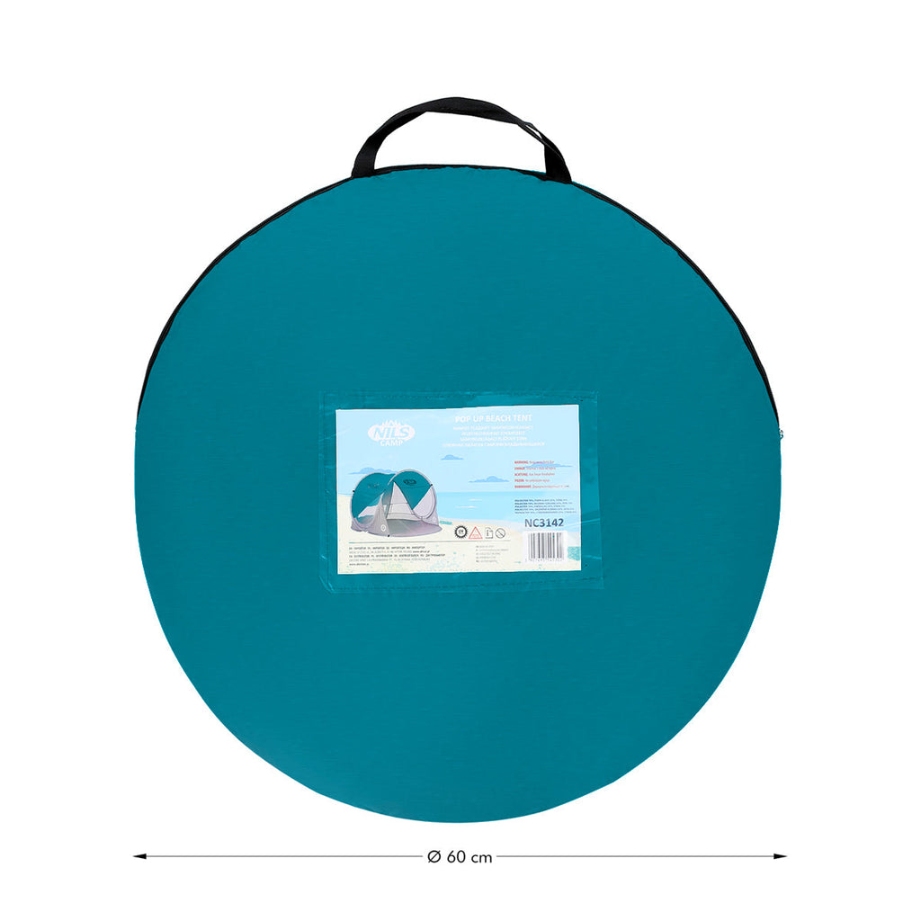 NILS Camp Pop-up Strandtent - Blauw/Grijs - Afbeelding 6