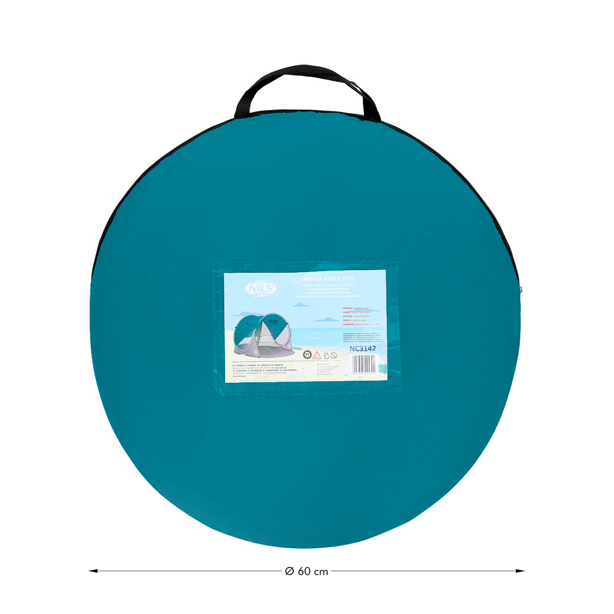NILS Camp Pop-up Strandtent - Blauw/Grijs - Afbeelding 6