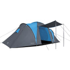 NILS Camp Highland Campingtent - Grijs/Blauw - In gebruik