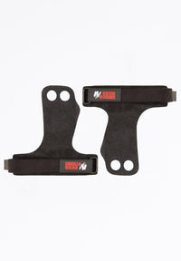 Gorilla Wear 2-Hole Leren Lifting Grips - Zwart - Hoofdafbeelding