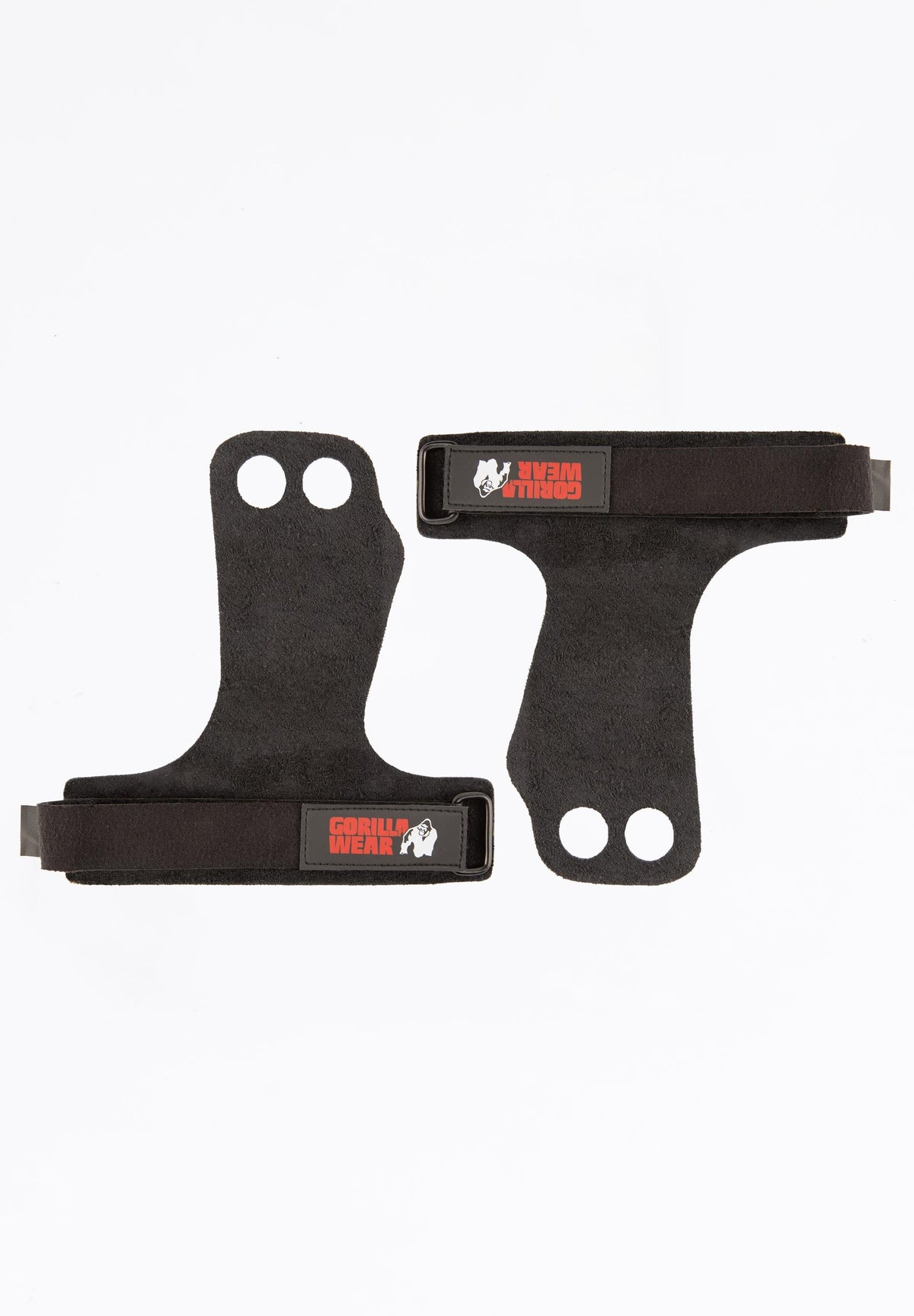 Gorilla Wear 2-Hole Leren Lifting Grips - Zwart - Hoofdafbeelding