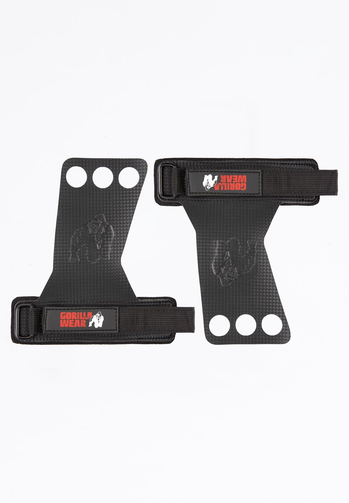 Gorilla Wear 3-Hole Carbon Lifting Grips - Zwart - Hoofdafbeelding