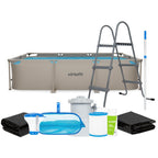 VirtuFit Rechthoekig Zwembad - 300 x 210 x 66 cm - Beige - Compleet Pakket - Hoofdafbeelding