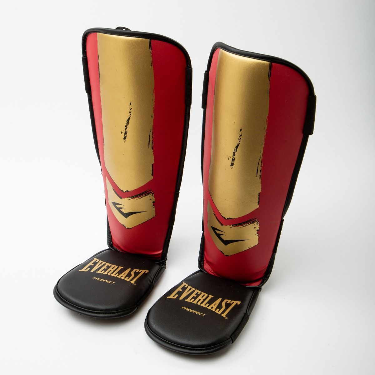 Everlast Prospect Jeugd Scheenbeschermers - Rood/Goud - Productafbeelding