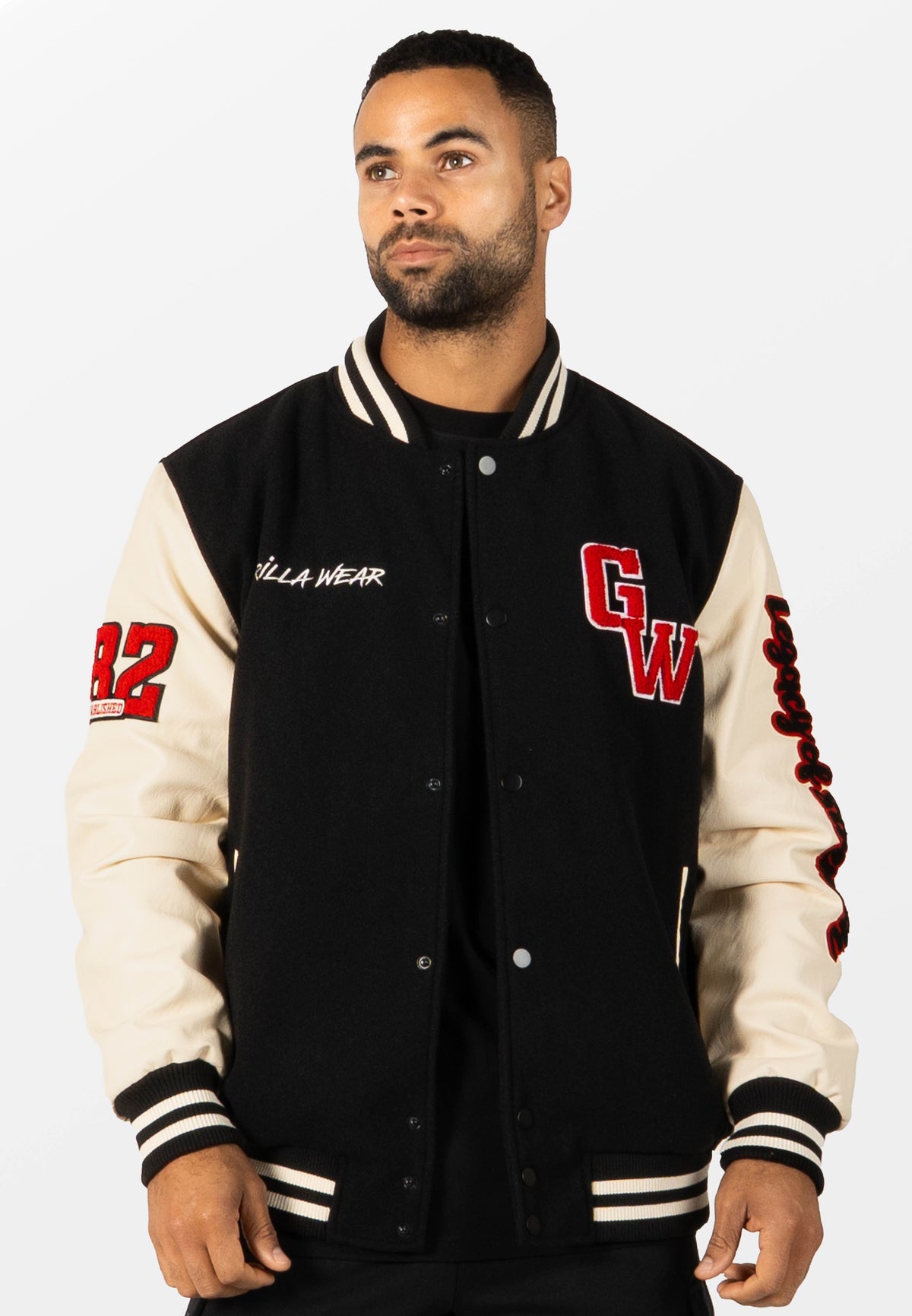 Gorilla Wear Saint Louis Varsity Jacket - Zwart - Hoofdafbeelding