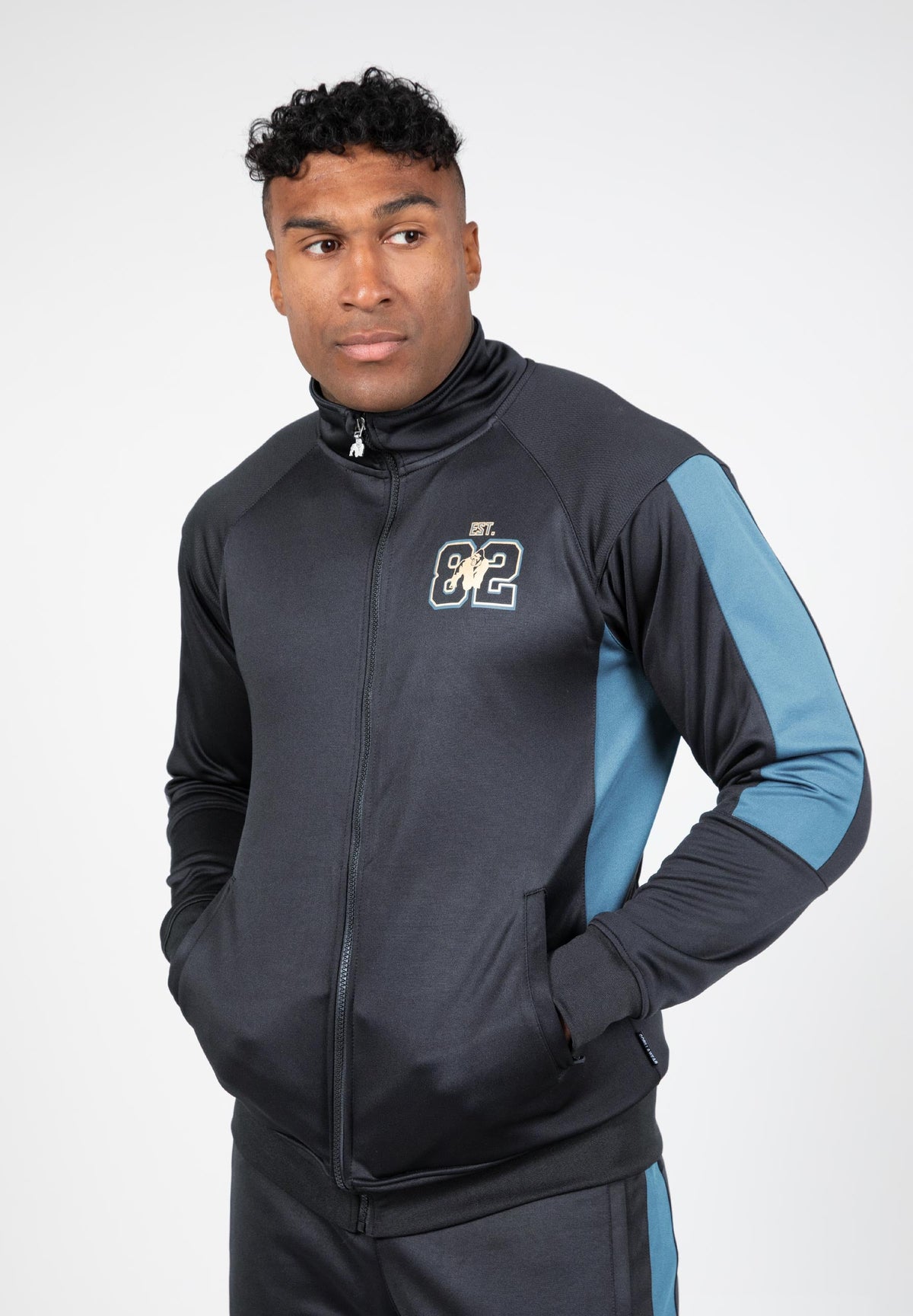 Gorilla Wear Devon Trainingsjas - Grijs/Blauw - Hoofdafbeelding