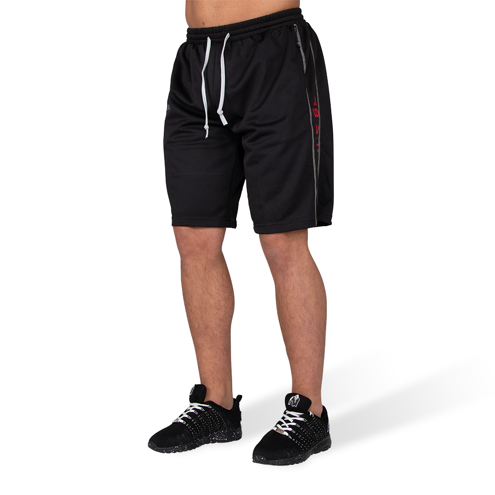 Gorilla Wear Functional Mesh Shorts - Zwart/Rood - Hoofdafbeelding