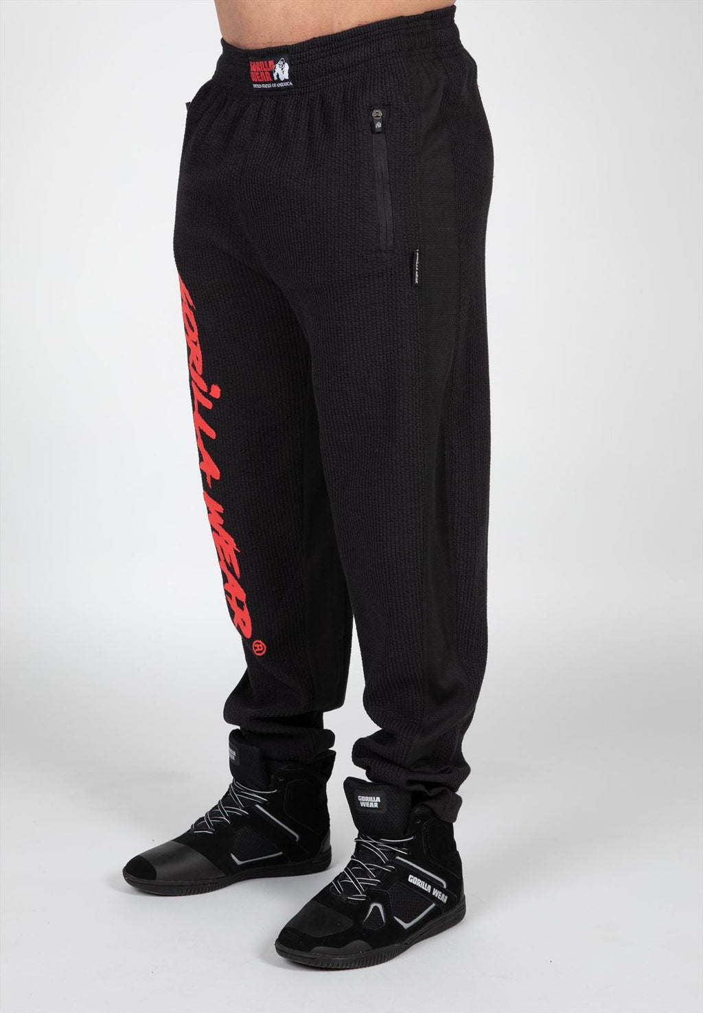 Gorilla Wear Augustine Old School Trainingsbroek - Zwart/Rood - Hoofdafbeelding
