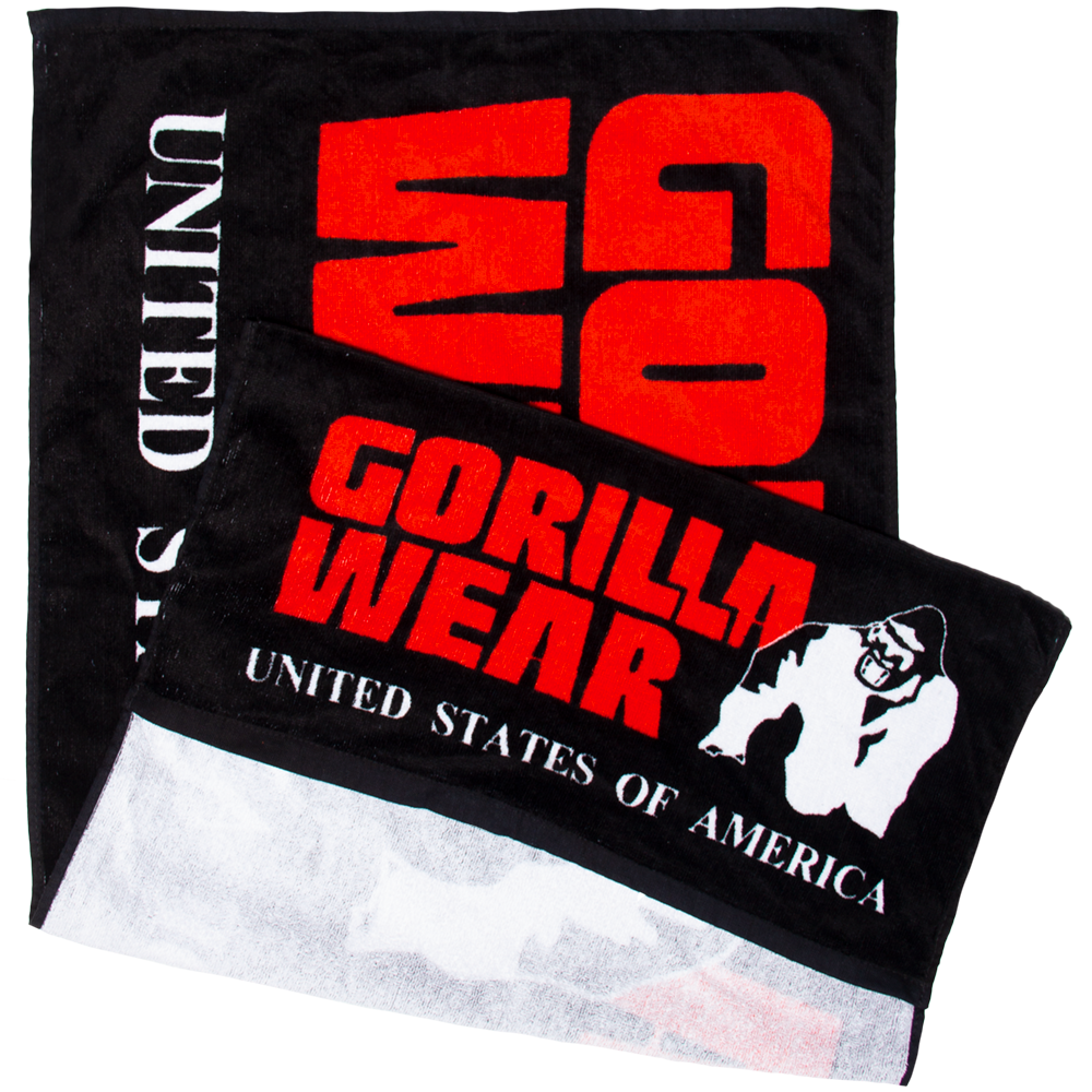 Gorilla Wear Functional Gym Towel - handdoek - Zwart/Rood - Hoofdafbeelding
