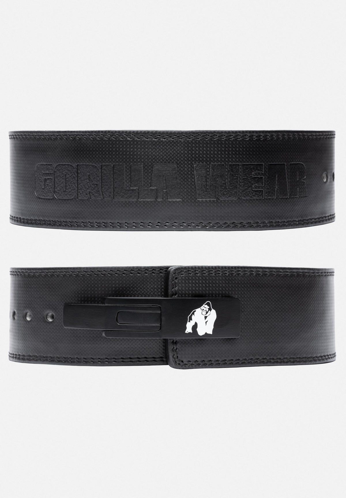 Gorilla Wear Halterriem - 4 Inch Carbon Leren Lever Belt - Zwart - Hoofdafbeelding