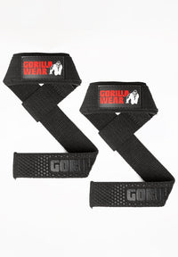 Gorilla Wear Gevoerde Siliconen Lifting Straps - Zwart - Hoofdafbeelding