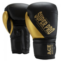 Super Pro Combat Gear Ace (Kick)Bokshandschoenen - Zwart/Goud - Hoofdafbeelding