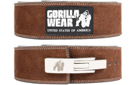 Gorilla Wear Halterriem - 4 Inch Leren Lever Lifting Belt - Bruin - Hoofdafbeelding