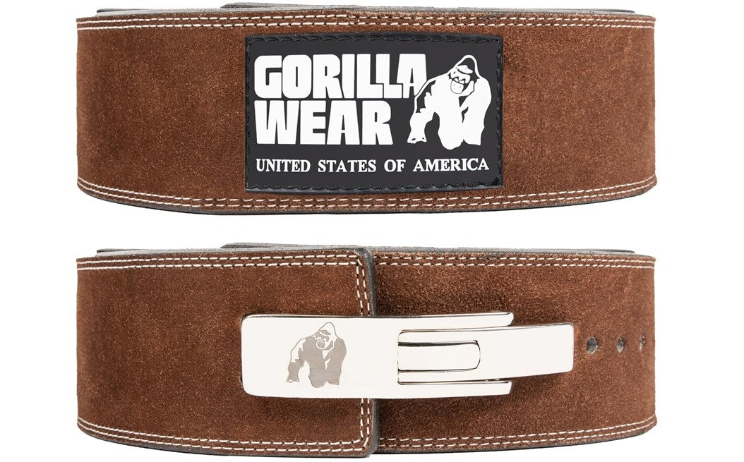 Gorilla Wear Halterriem - 4 Inch Leren Lever Lifting Belt - Bruin - Hoofdafbeelding