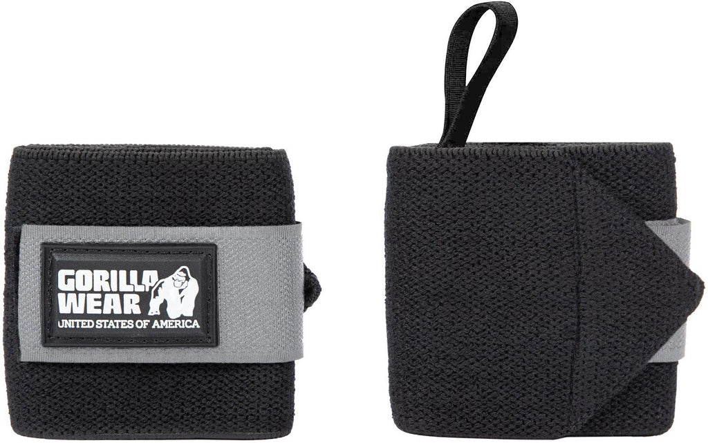Gorilla Wear Basic Wrist Wraps - Zwart/Grijs - Hoofdafbeelding