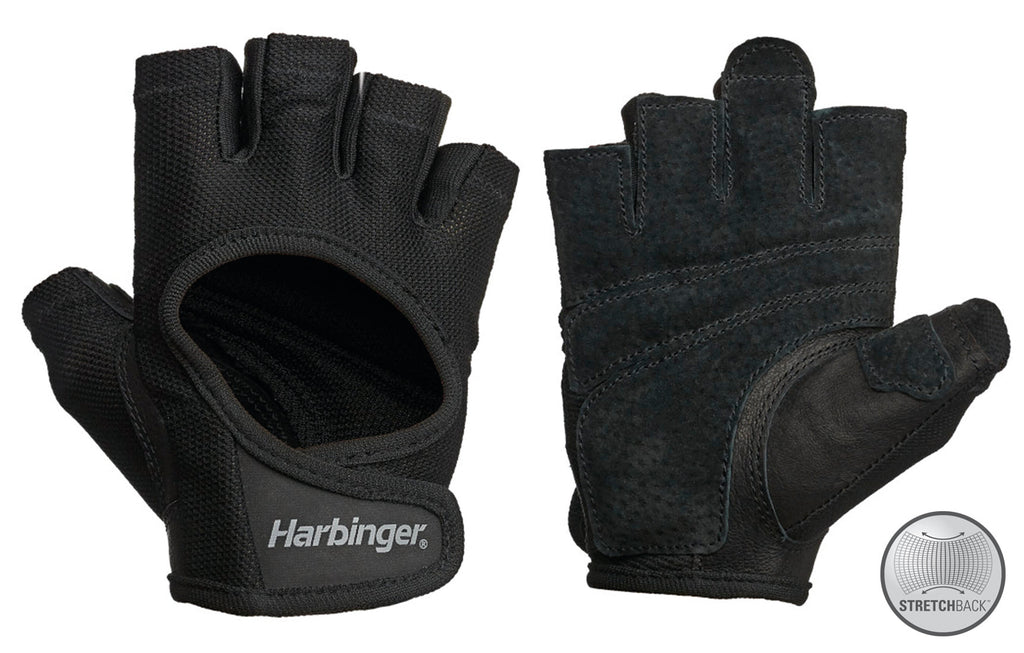 Harbinger Women's Power Stretchback Fitness Handschoenen - Zwart - Hoofdafbeelding