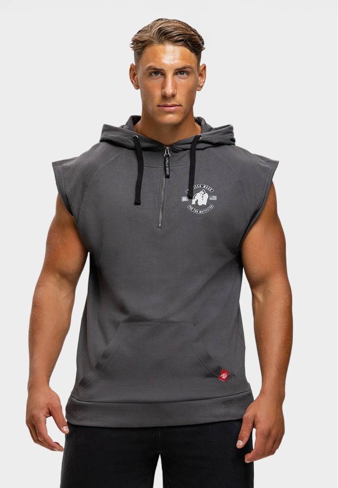 Gorilla Wear Huntley Mouwloze Hoodie - Grijs - Hoofdafbeelding