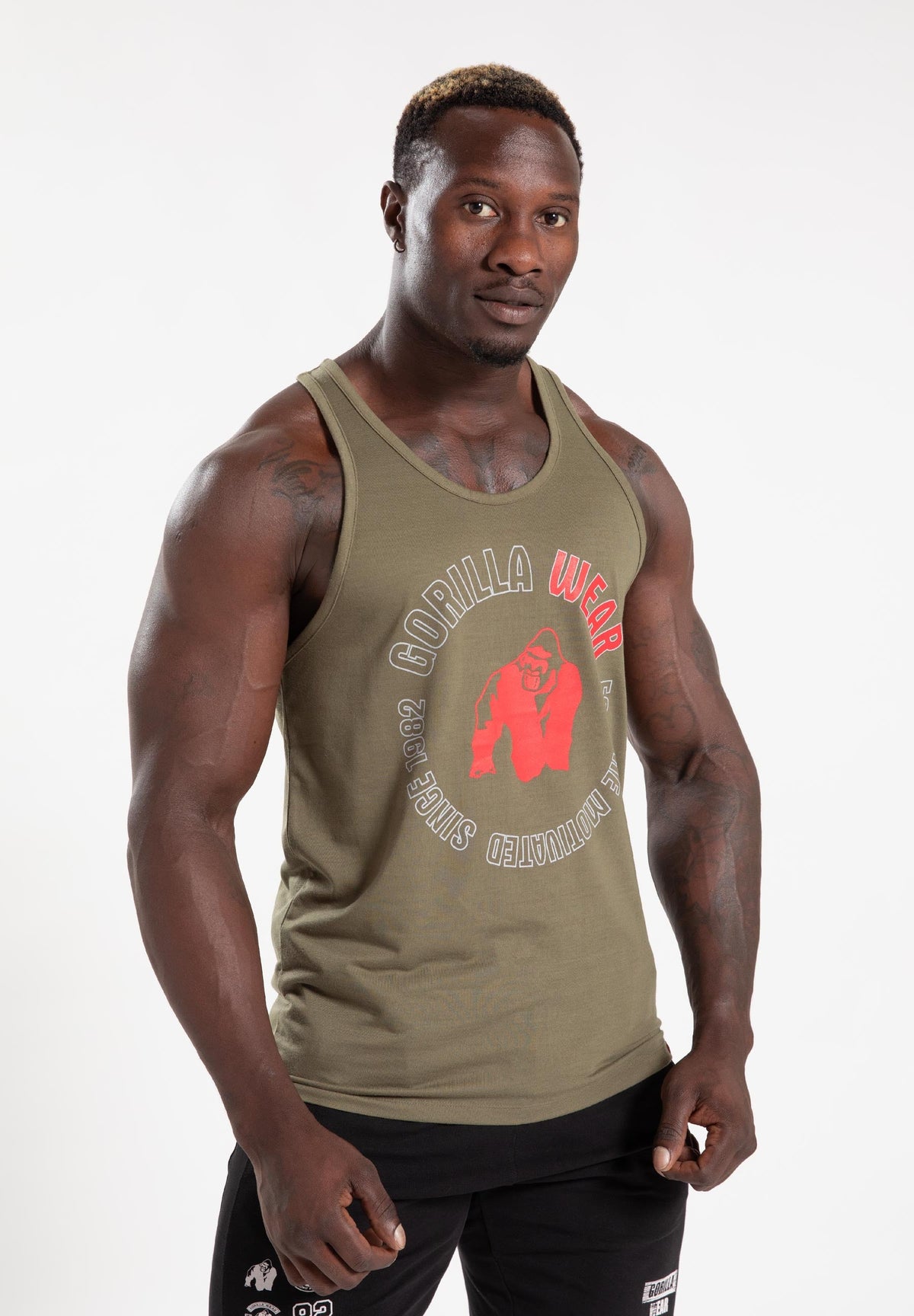 Gorilla Wear Lafayette Tank Top - Legergroen - Achteraanzicht