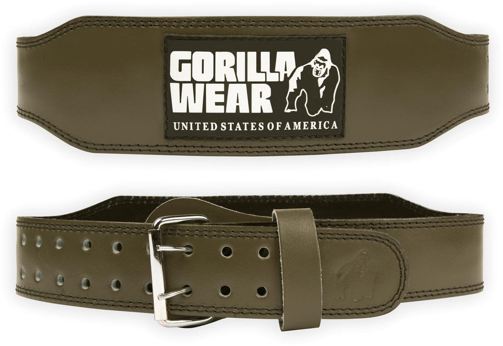 Gorilla Wear Halterriem - 4 Inch Padded Leren Lifting Belt - Legergroen - Hoofdafbeelding