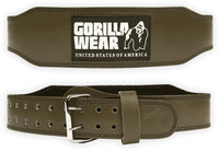 Gorilla Wear Halterriem - 4 Inch Padded Leren Lifting Belt - Legergroen - Hoofdafbeelding