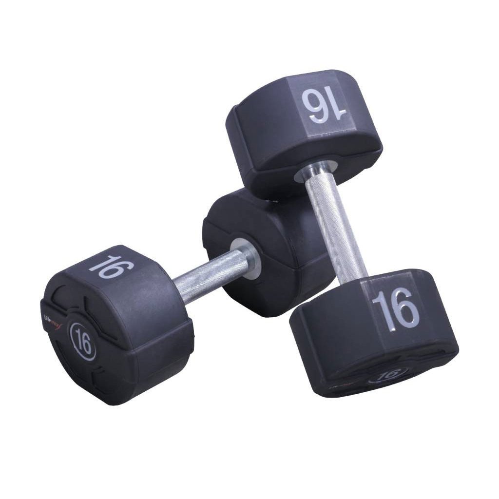 Lifemaxx Ronde PU Dumbbell Set - 2 x 60 kg - Hoofdafbeelding