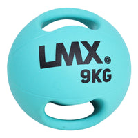 Lifemaxx LMX Medicijn bal - Double Handle Medicine Ball - 9 kg - Blauw - Hoofdafbeelding