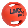Lifemaxx LMX Medicijn bal - Double Handle Medicine Ball - 10 kg - Rood - Hoofdafbeelding