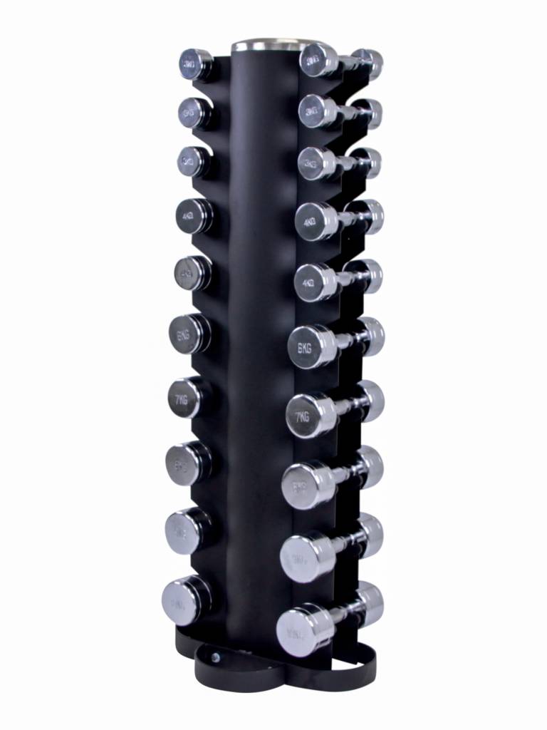 Lifemaxx Dumbbell Toren met Volledige Chroom Dumbbell Set - 1 t/m 10 kg - Hoofdafbeelding