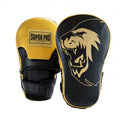 Super Pro Combat Gear Lederen Handpads - Extra lang - Zwart / Goud - Hoofdafbeelding