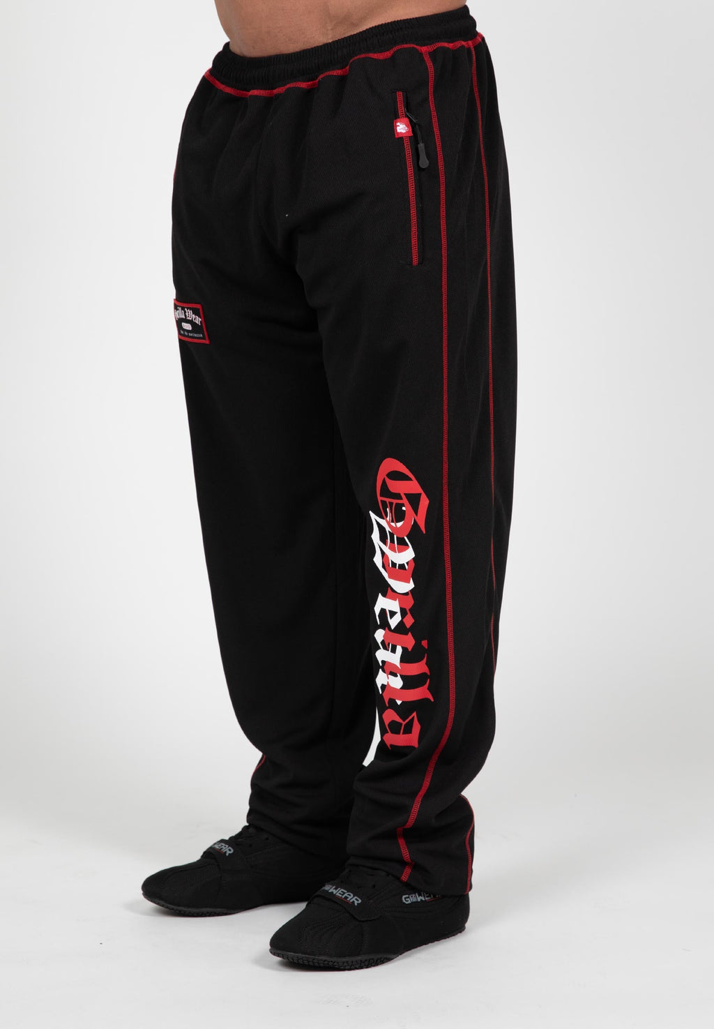 Gorilla Wear Marlow Mesh Pants - Zwart/Rood - Hoofdafbeelding