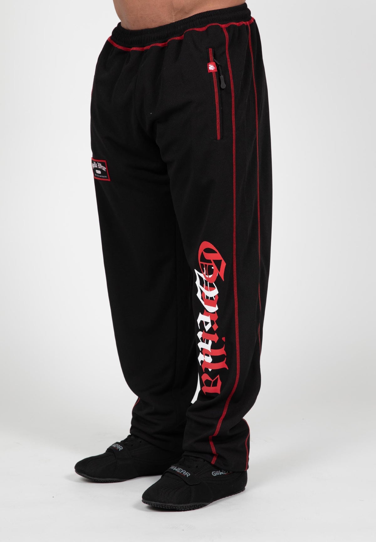 Gorilla Wear Marlow Mesh Pants - Zwart/Rood - Hoofdafbeelding
