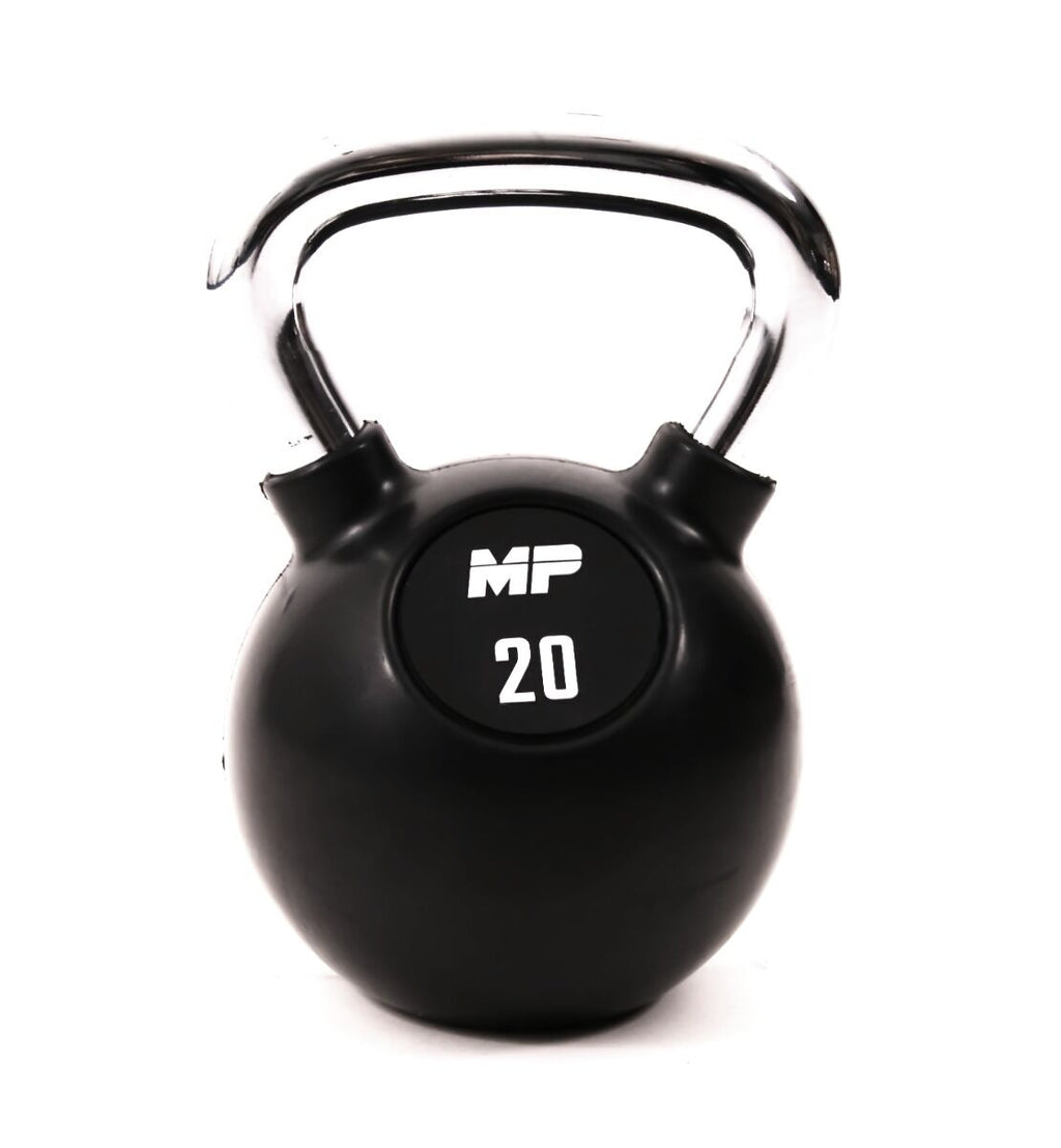 Muscle Power Rubberen Kettlebell - Zwart - 20 kg - Hoofdafbeelding