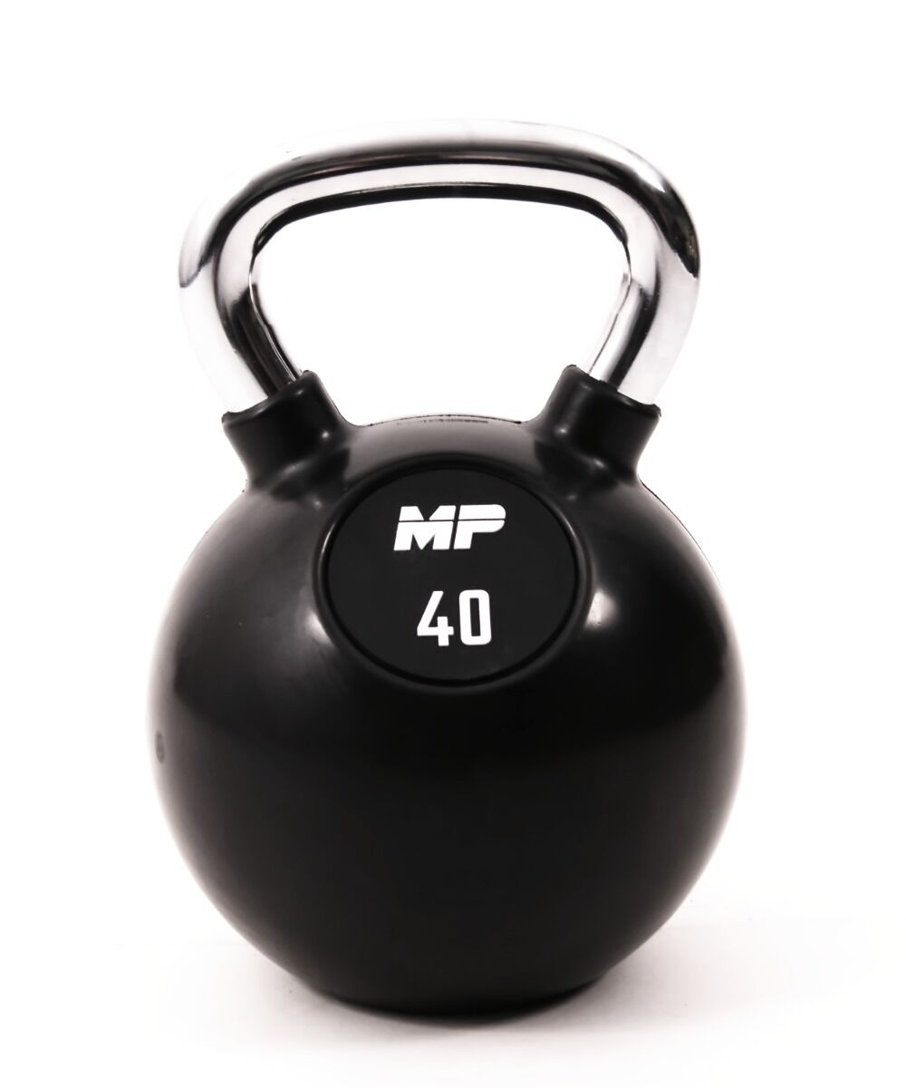 Muscle Power Rubberen Kettlebell - Zwart - 40 kg - Hoofdafbeelding