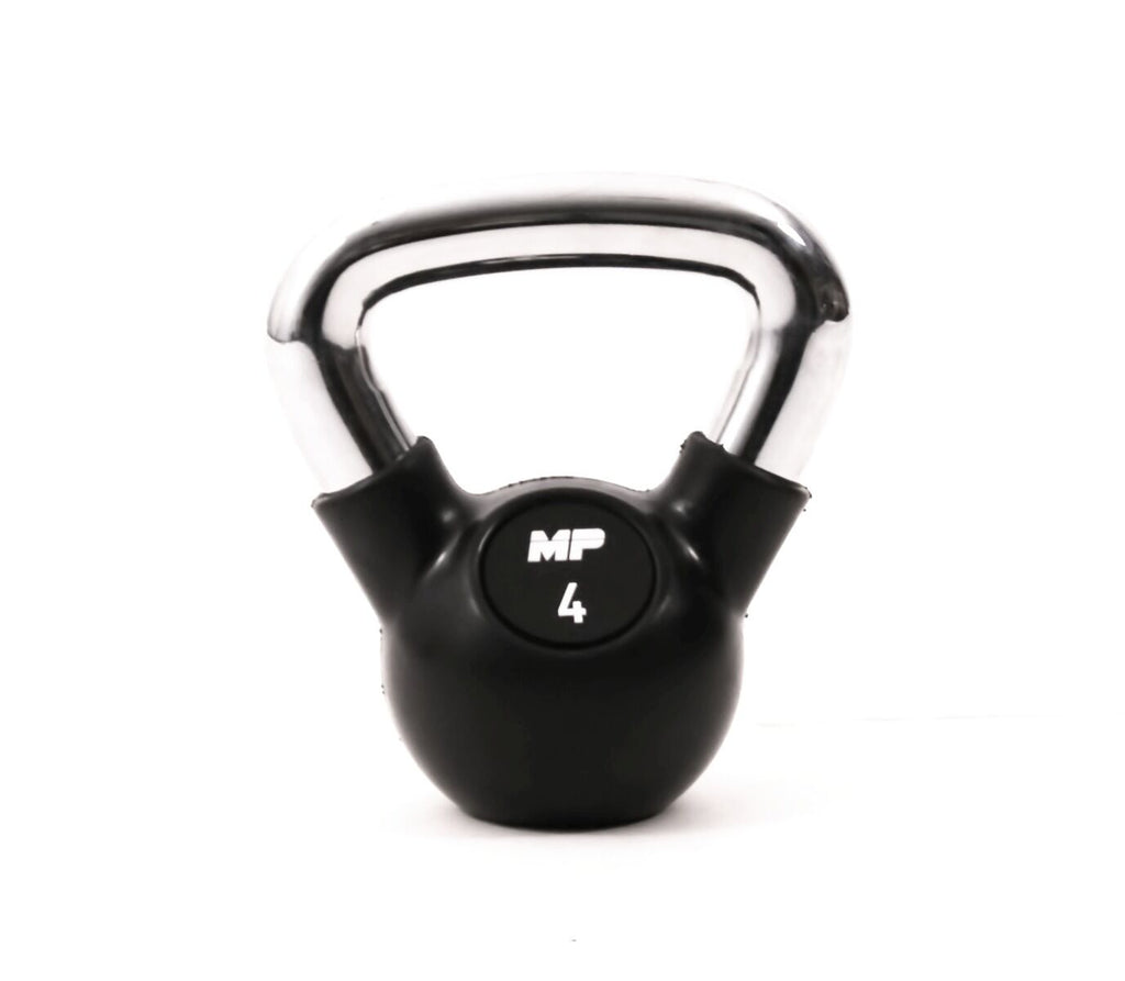Muscle Power Rubberen Kettlebell - Zwart - 4 kg - Hoofdafbeelding