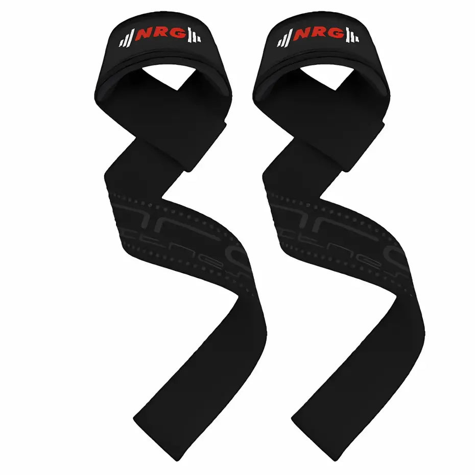 NRG Fitness Lifting Straps - Deadlift Straps - Deluxe Zwart - Hoofdafbeelding