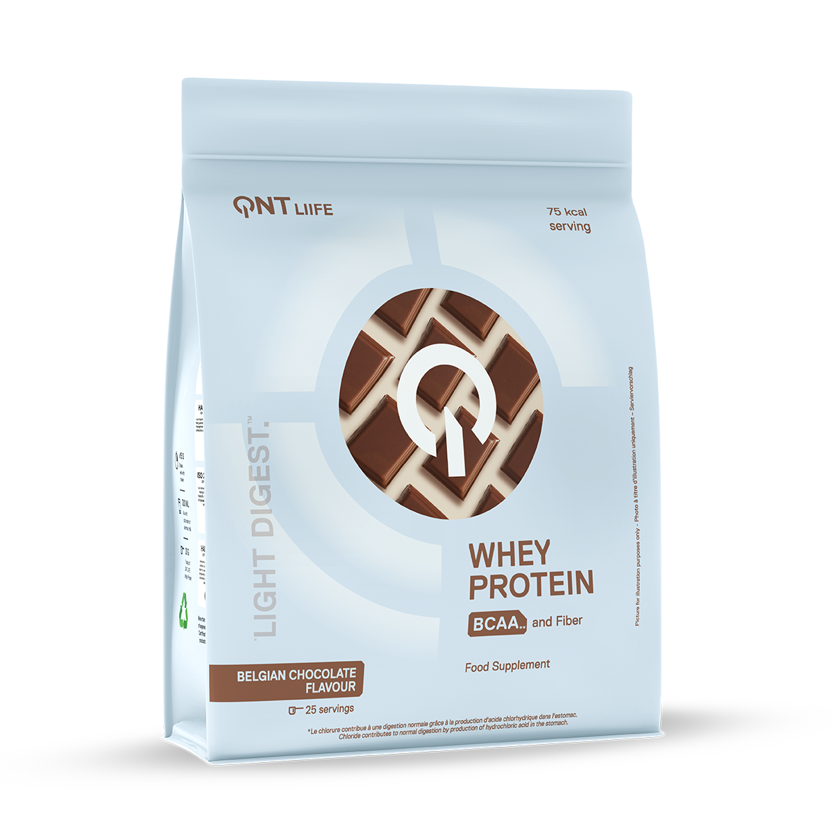 QNT Light Digest Whey Protein - Eiwit Poeder - 500 gram - Belgian Chocolate - Vooraanzicht