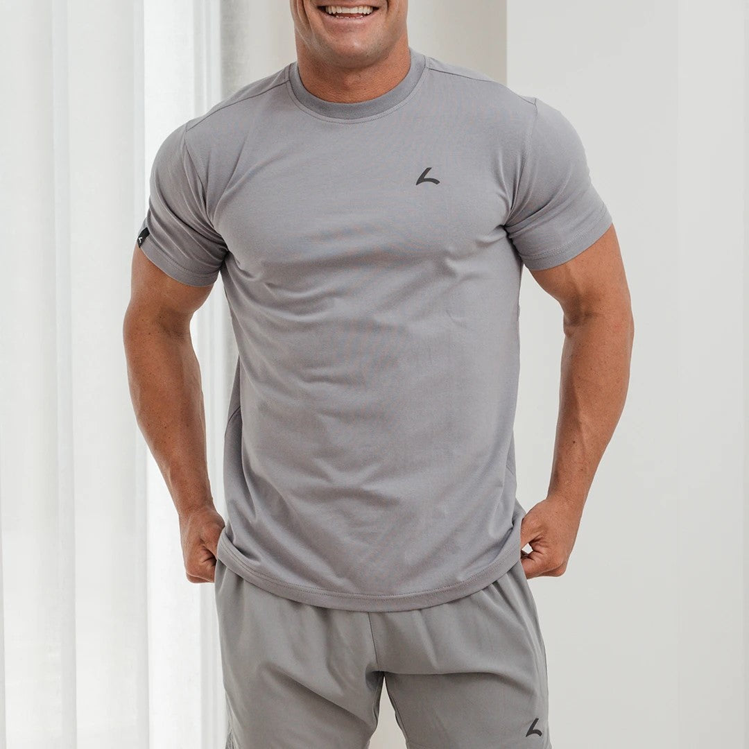 Reeva Premium Active Tee - Sport T-shirt - Licht Grijs - Hoofdafbeelding