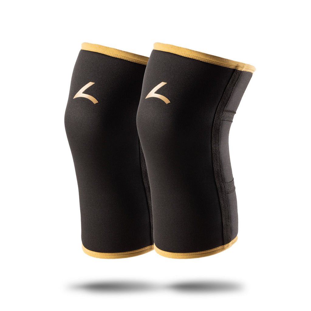 Reeva Powerlifting Knee Sleeves - Knie Bandages - 7 mm - Goud - Hoofdafbeelding