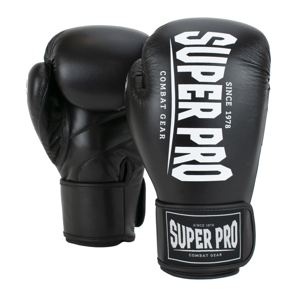 Super Pro Combat Gear Champ (Kick)Bokshandschoenen - Zwart/Wit - Hoofdafbeelding