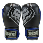 Super Pro Combat Gear Bokshandschoenen Kids Wolf - Zwart/Blauw - Hoofdafbeelding
