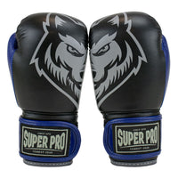 Super Pro Combat Gear Bokshandschoenen Kids Wolf - Zwart/Blauw - Hoofdafbeelding