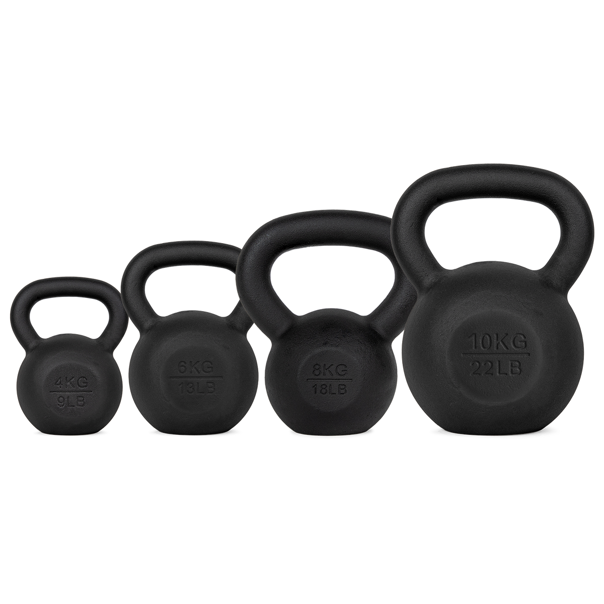 VirtuFit Kettlebell Set Gietijzer 4-6-8-10 kg - Hoofdafbeelding